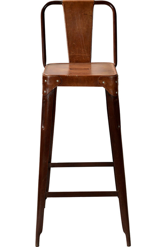 Copenhagen barstol - rust med læder