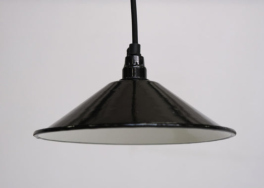 Enamel loftslampe - Sort